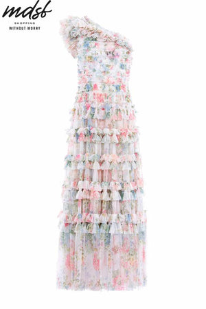 Needle & Thread PO and SALE Floral Romance Lisette One-Shoulder Gown - multi