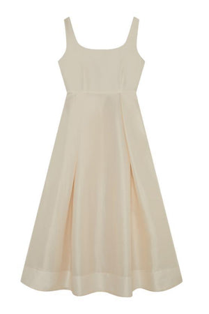 Karen Millen UK SALE Lydia Millen Taffeta Full Skirt Tailored Midi Dress - cream