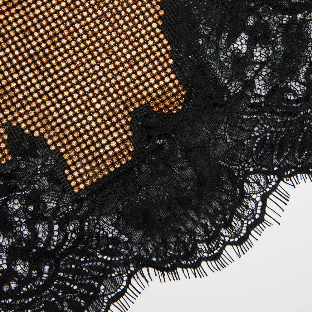 SP VIP PRICE Brown Crystal Chainmail Mini Skirt