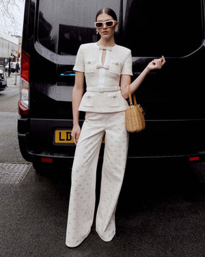 SP VIP PRICE Cream Sequin Knit Top