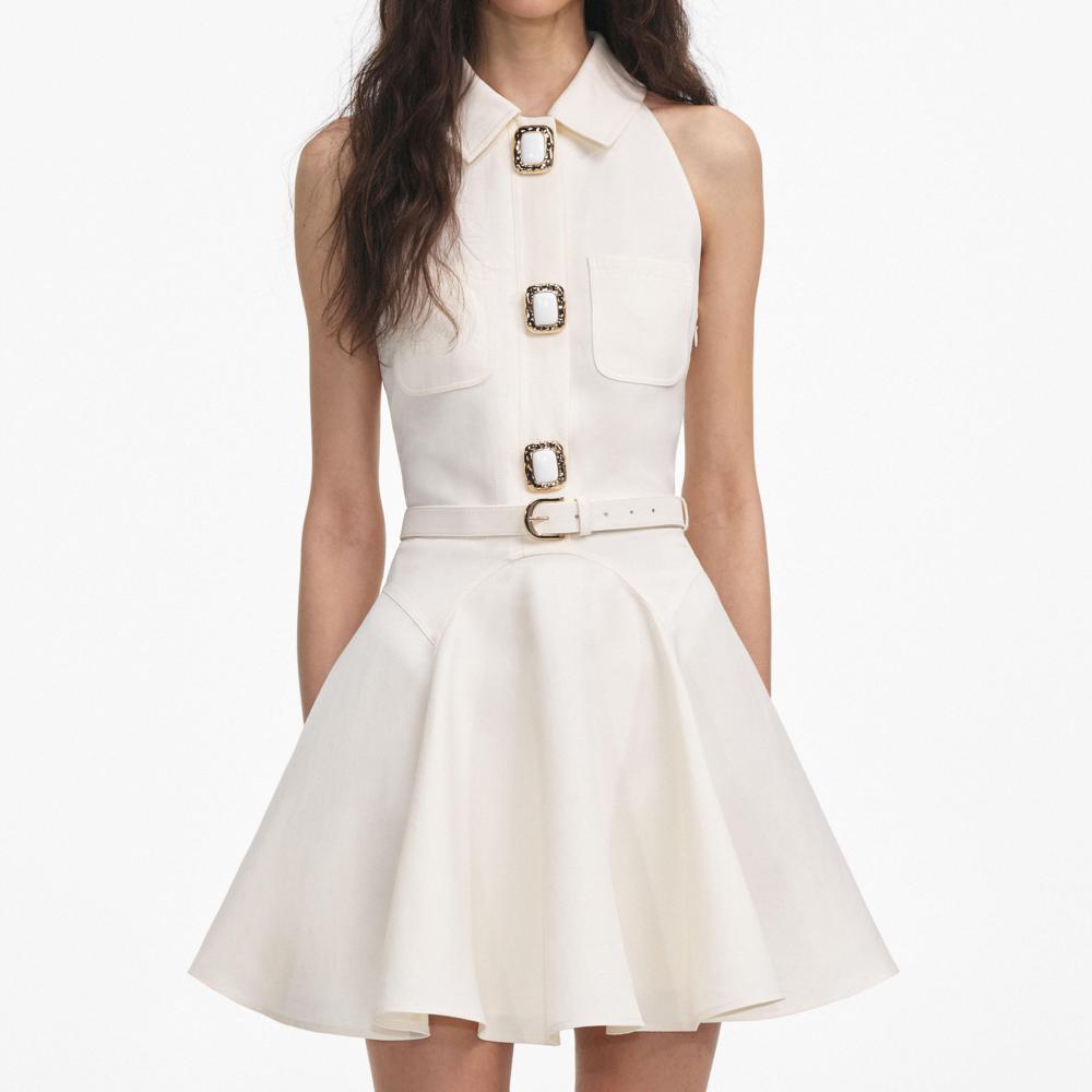 SP VIP PRICE Cream Linen Mini Dress