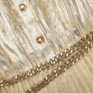 SP VIP PRICE Gold Metallic Sleeveless Midi Dress