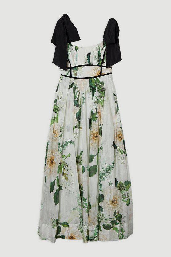 Karen Millen UK SALE Lydia Millen Tall Floral Silk Cotton Woven Strappy Dress