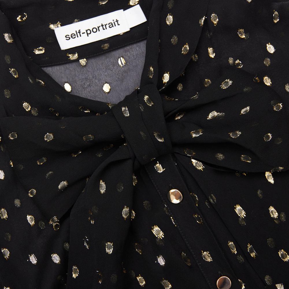 SP VIP PRICE Black And Gold Pussy Bow Maxi Dress