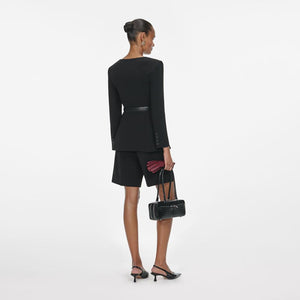 SP VIP PRICE Black Tailored Crepe Playsuit