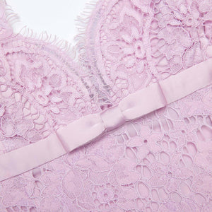 SP VIP PRICE Pink Floral Lace Mini Dress