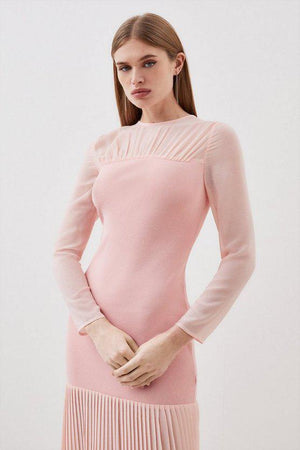 Karen Millen UK SALE Figure Form Woven Bandage Knit Mix Dress