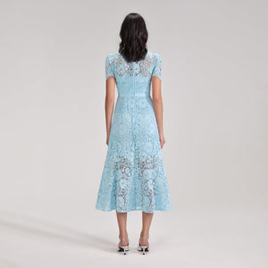 SELF PORTRAIT BLACK FRIDAY SALE Pale Blue Cord Lace Midi Dress