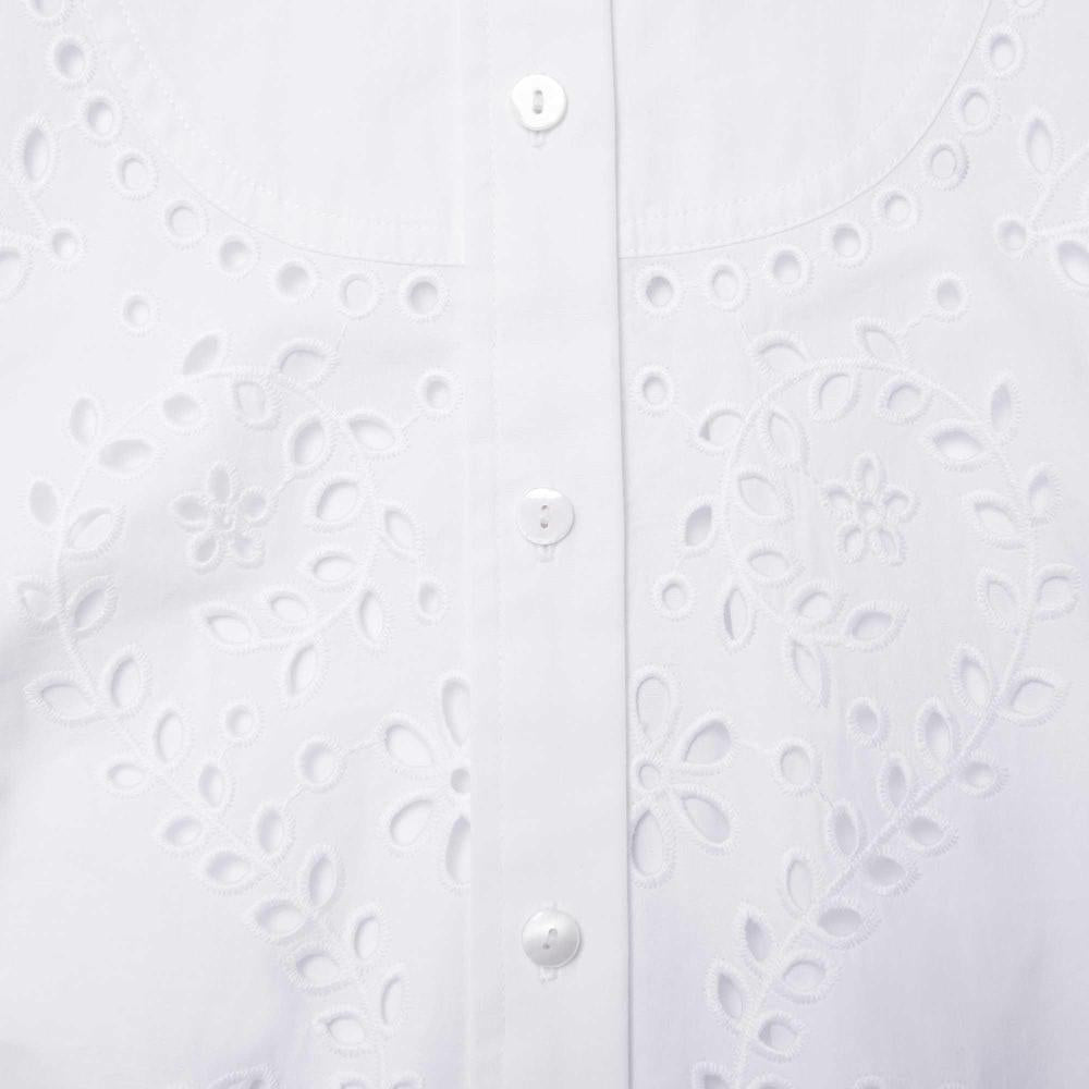 SP VIP PRICE White Cotton Embroidered Shirt Dress