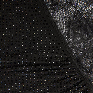 SP VIP PRICE Black Rhinestone Mesh Cut Out Mini Dress