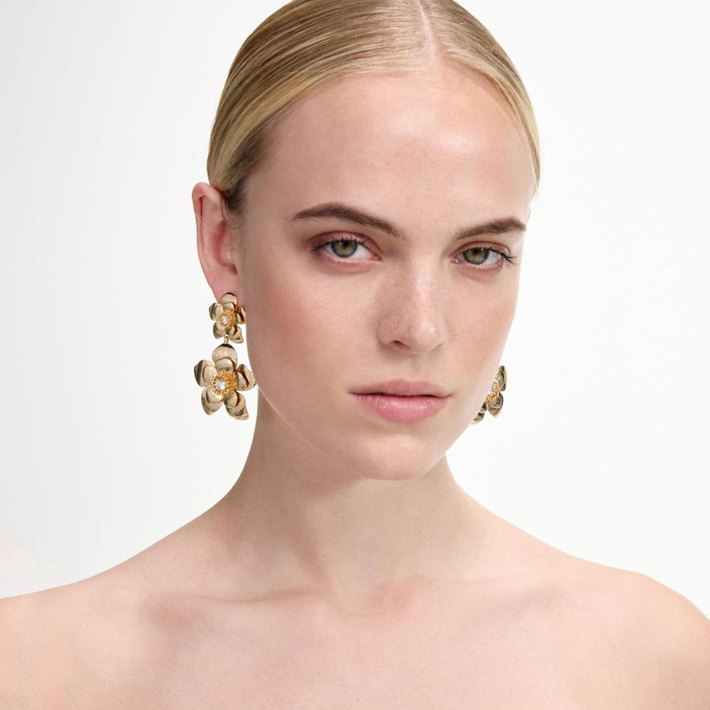 SP VIP PRICE Gold Flower Tiered Earrings