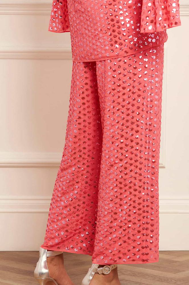 Needle & Thread CYBER SALE Raindrop Gloss Trousers - pink