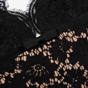 SP VIP PRICE Black Floral Lace Maxi Dress