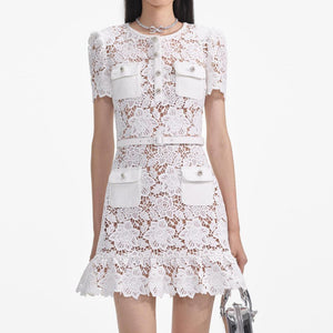 SELF PORTRAIT SS25 VIP PRICE White Lace Mini Dress