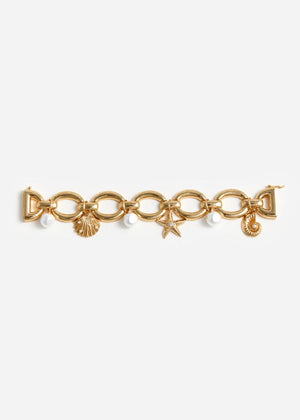 SP VIP PRICE Gold Pearl Shell Charm Bracelet