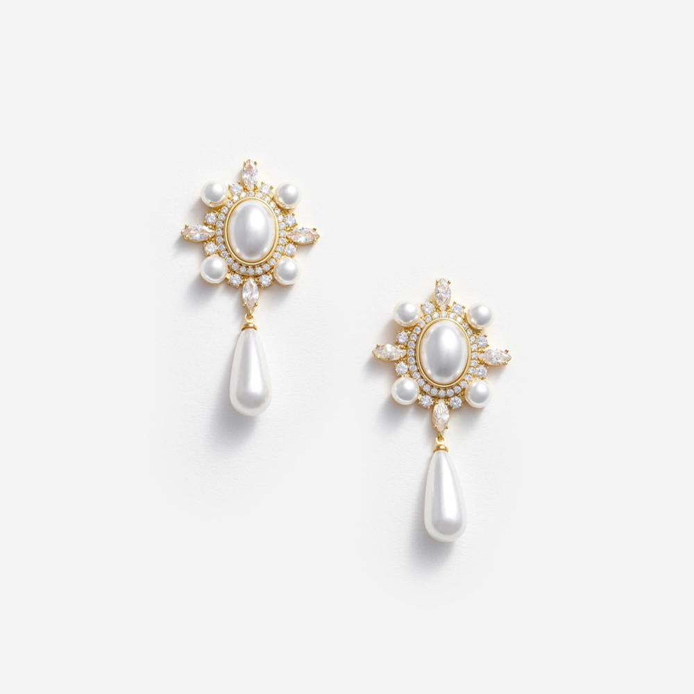 SP VIP PRICE Gold Pearl Droplet Earrings