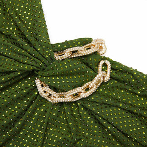 SP VIP PRICE Olive Rhinestone Embellished Maxi Dress