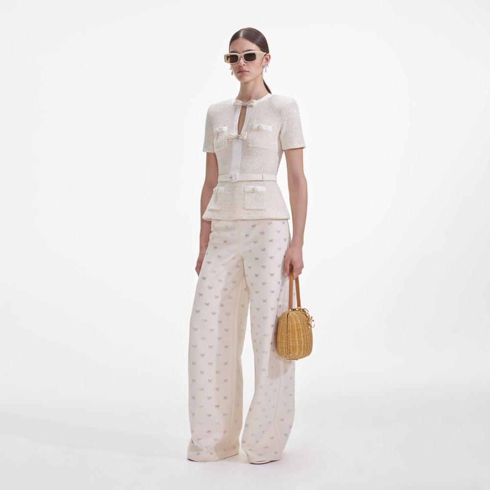 SP VIP PRICE Cream Sequin Knit Top