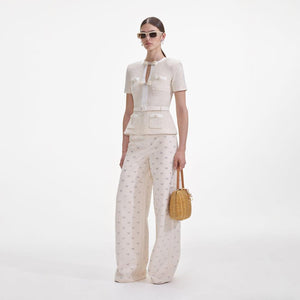 SP VIP PRICE Cream Sequin Knit Top