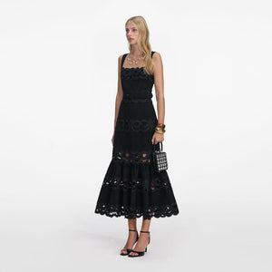 SP VIP PRICE Black Crepe Midi Dress