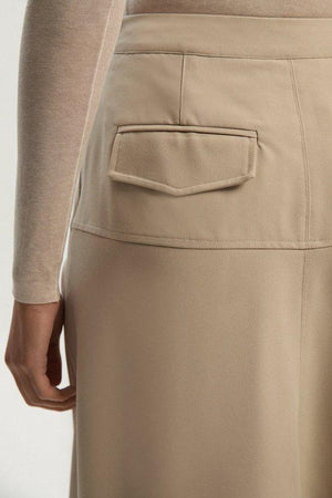 Karen Millen UK SALE Viscose Blend Tailored Full skirt - stone
