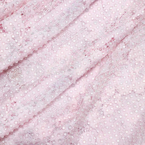 SP VIP PRICE Pink Rhinestone Lace Drape Top
