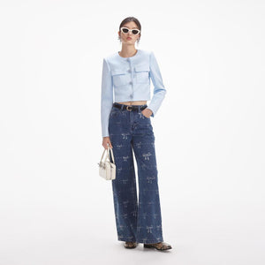 SELF PORTRAIT SS24 Bow Print Jeans