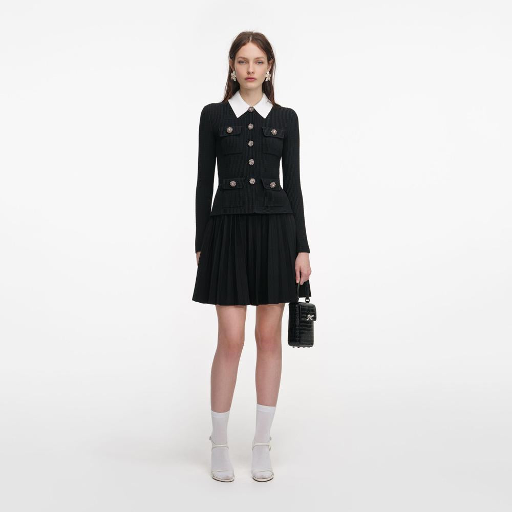 SP VIP PRICE Black Tailored Knit Mini Dress