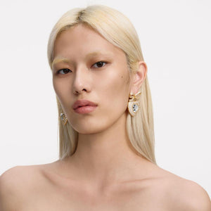 SP VIP PRICE Gold Bow Crystal Heart Earrings