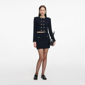 SP VIP PRICE Navy Textured Knit Cardigan