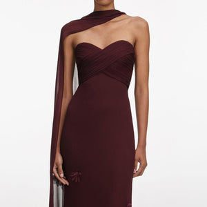 SP VIP PRICE Brown Georgette Flower Maxi Dress
