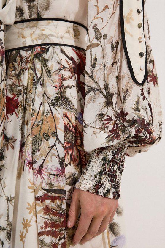 Karen Millen UK SALE Lydia Millen Viscose Floral Border Print Woven Maxi Dress