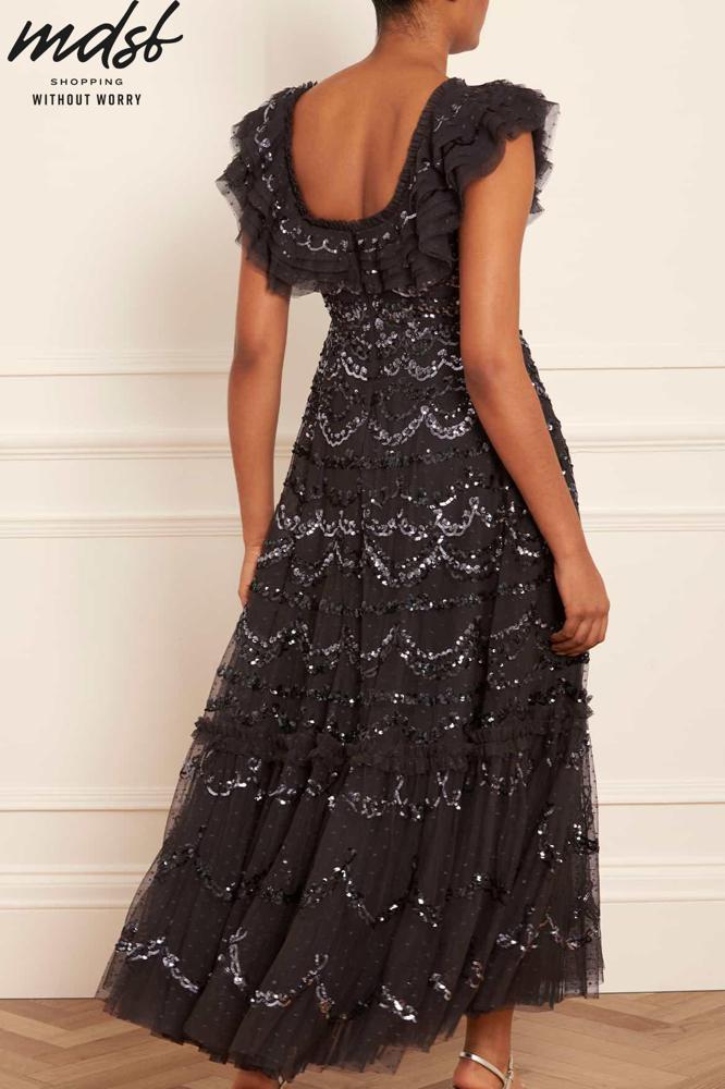 Needle & Thread CHRISTMAS SALE Everthine Ankle Gown - black