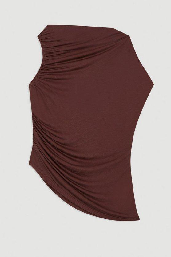 Karen Millen UK SALE Tencel Ruched Detail Top - rose