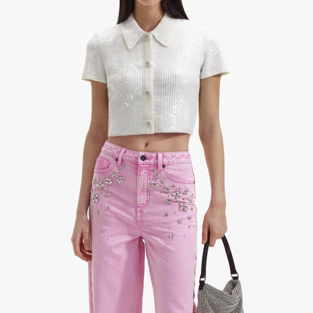 SELF PORTRAIT BLACK FRIDAY SALE Pink Embellished Jeans