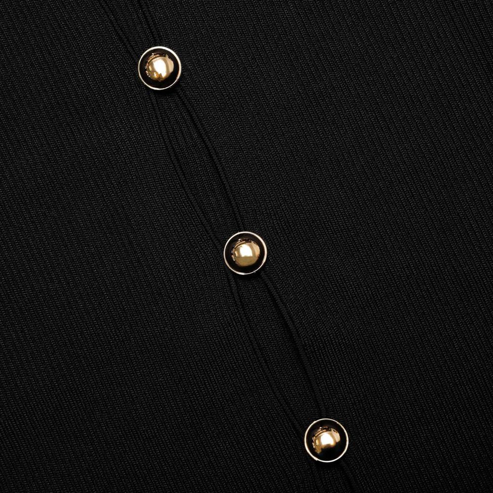 SP VIP PRICE Black Knit Taffeta Midi Dress