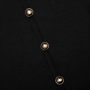 SP VIP PRICE Black Knit Taffeta Midi Dress