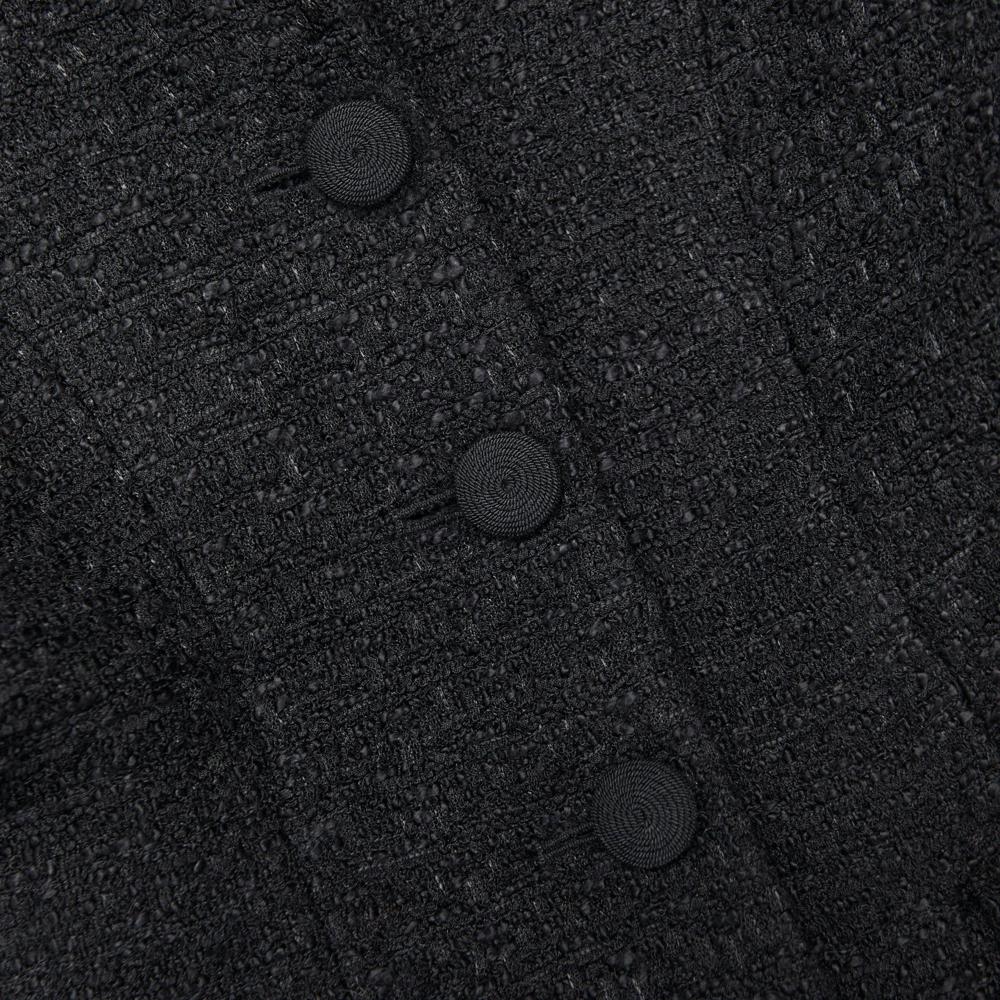 SP VIP PRICE Black Tailored Boucle Maxi Dress