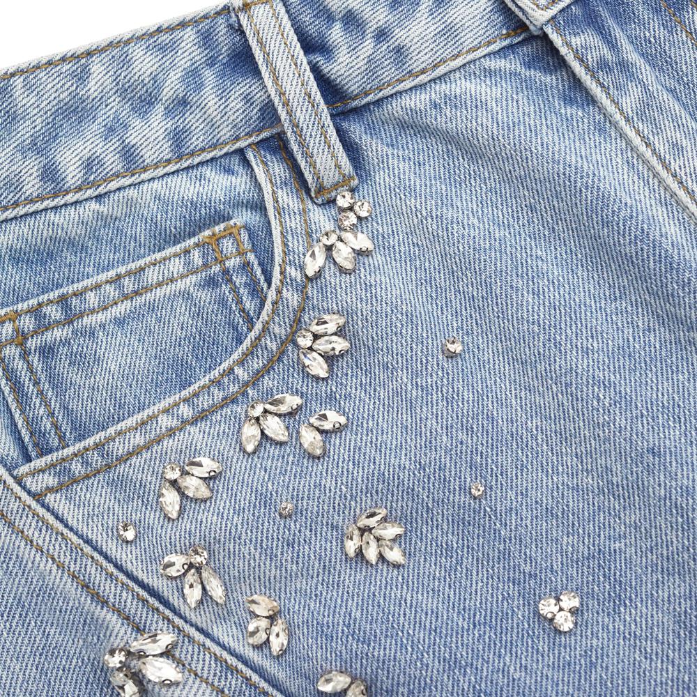 SELF PORTRAIT SS24 Crystal Embellished Denim Jeans