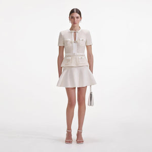 SP VIP PRICE Cream Sequin Knit Mini Dress