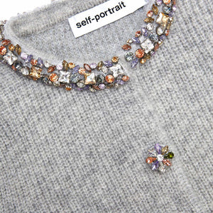 SP VIP PRICE Grey Embellished Trim Knit Top