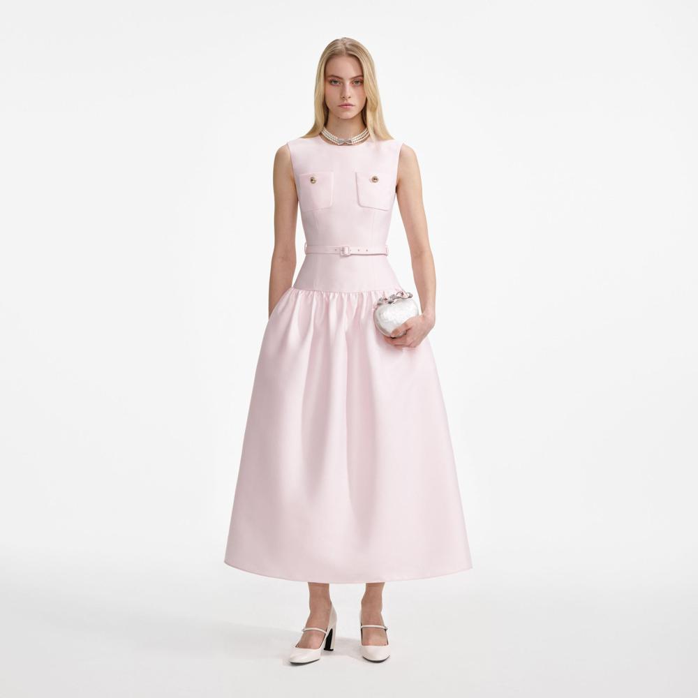 SP VIP PRICE Pink Taffeta Midi Dress