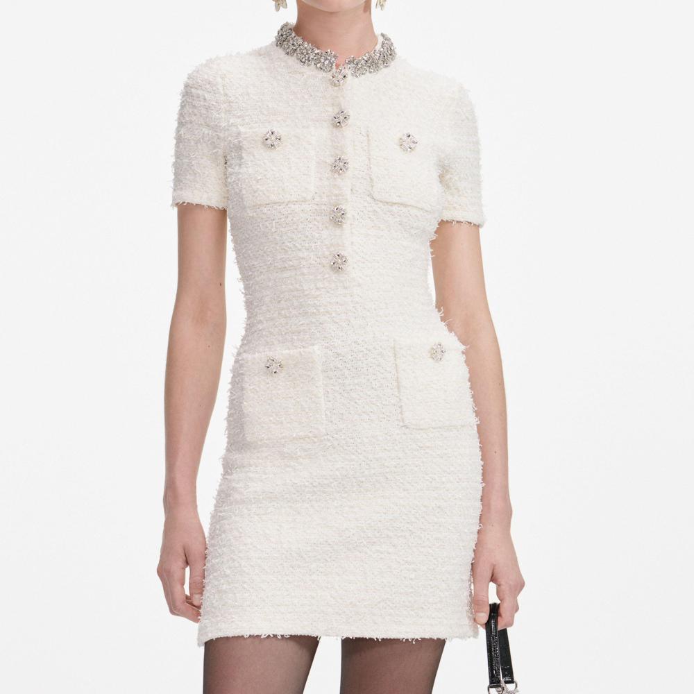 SP VIP PRICE Cream Textured Knit Mini Dress