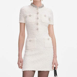 SP VIP PRICE Cream Textured Knit Mini Dress