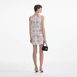 SELF PORTRAIT SS24 White Guipure Lace Mini Dress