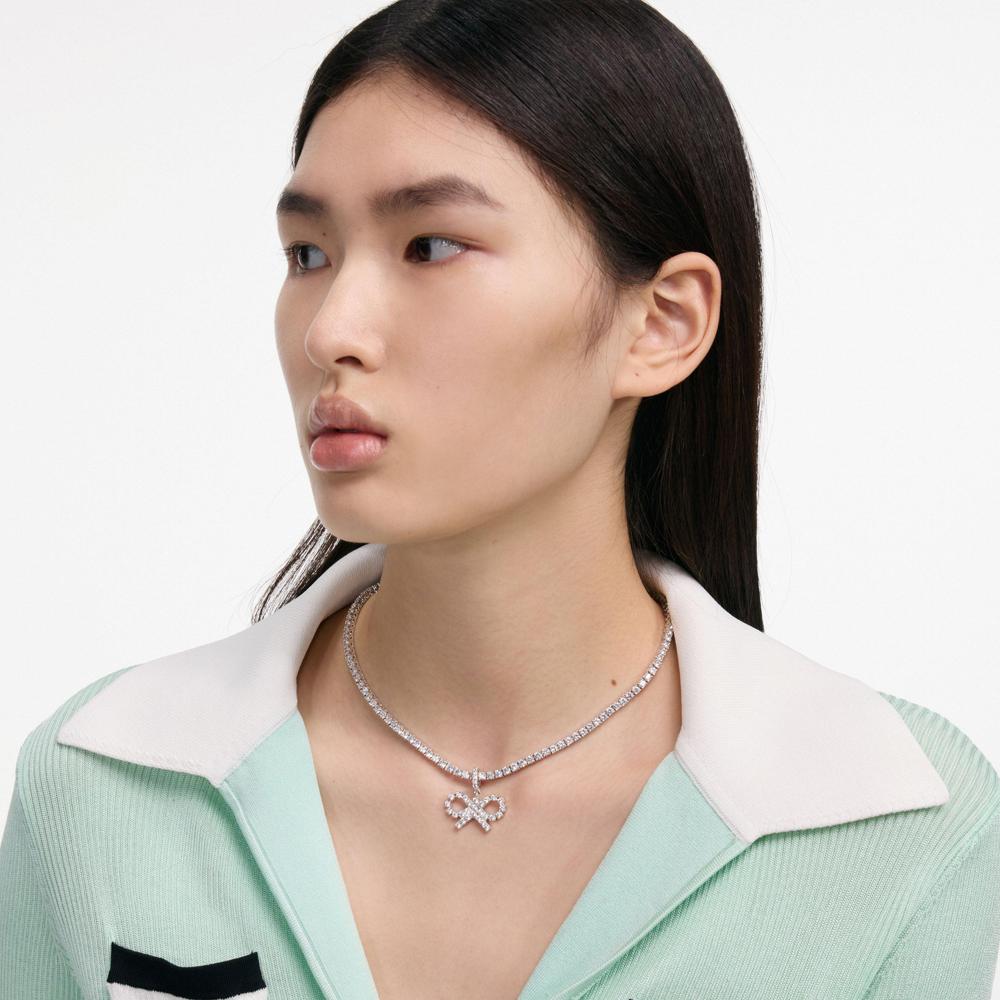 SP VIP PRICE Crystal Bow Tennis Necklace