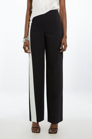 Karen Millen UK SALE Clean Tailored Colour Block Wide Leg Trousers
