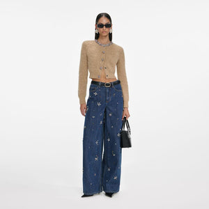 SP VIP PRICE Blue Embellished Wide Leg Jeans