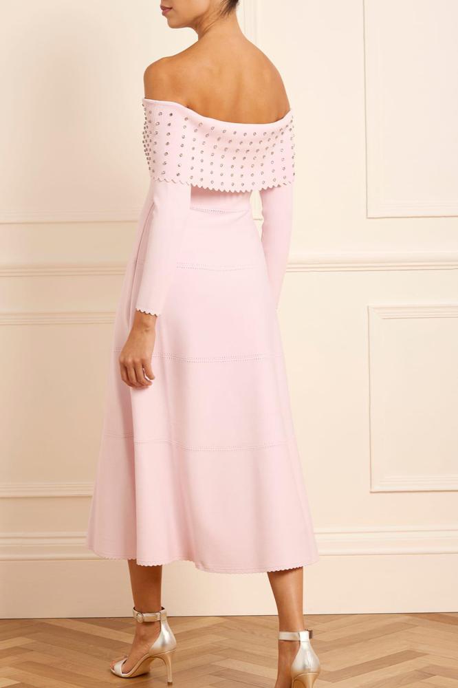 Needle & Thread CYBER SALE Embellished Bardot Knit Gown - pink