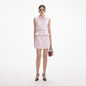 SELF PORTRAIT SS24 Pink Satin Tailored Mini Dress